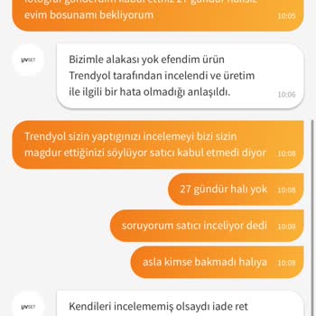 Trendyol'da Halı Değişim Sürecinde Yaşanan Sorunlar
