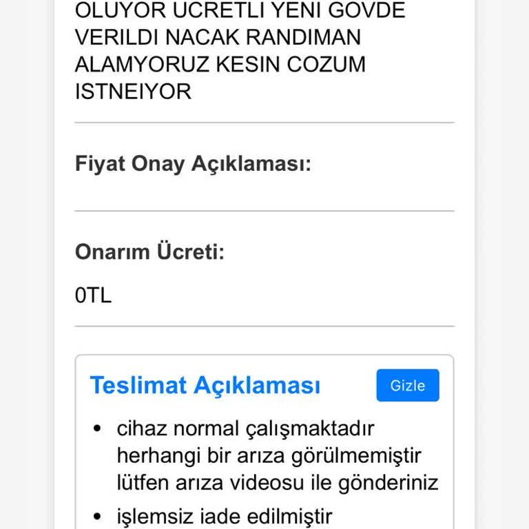 KVK Teknik Servis İlgisizliği Ve Ücretli İade Sorunu