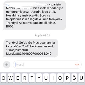 Trendyol GO Yanıltıcı Kod Mesajı Sorunu