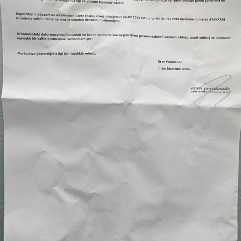 Skechers Ayakkabının Deformasyonu Ve Belirsiz Müşteri Hizmetleri