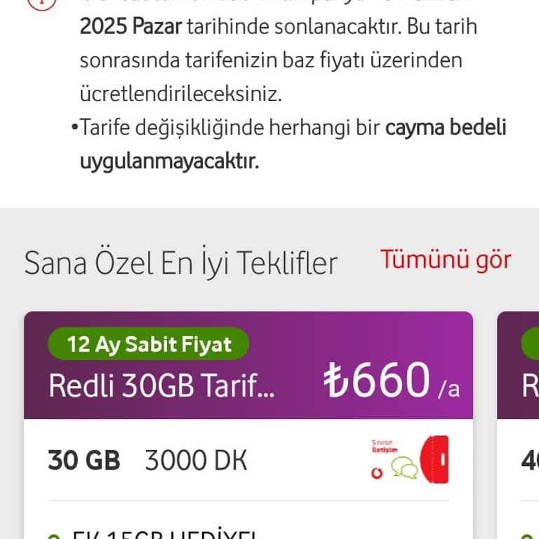 Vodafone'dan Avantajsız Paket Teklifi