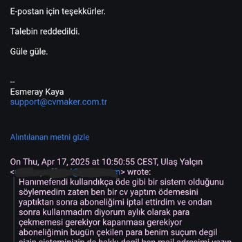 Abonelik İptali Sorunu Ve İletişim Eksikliği