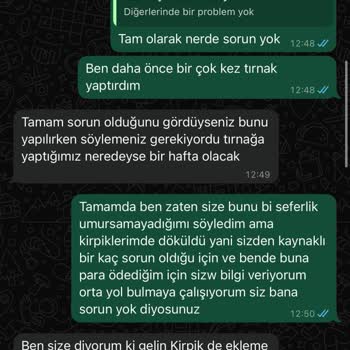 Protez Tırnak Ve Kirpik Hizmetinde Memnuniyetsizlik