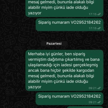 Kargo İadesi Ve Yanıtsız Müşteri Hizmeti Sorunu
