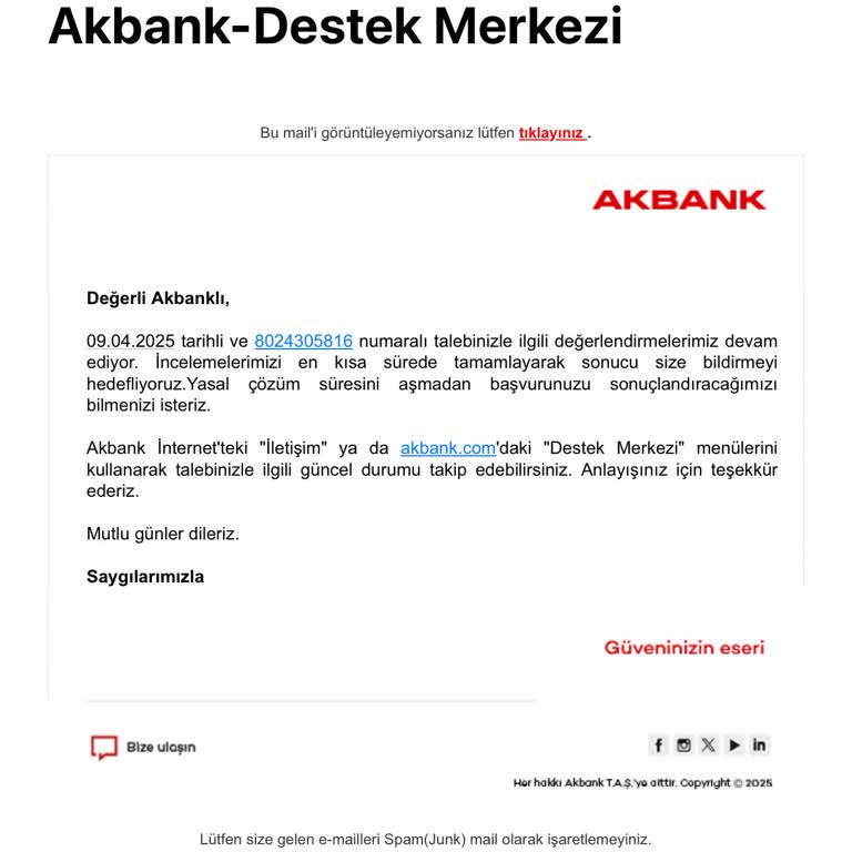 Akbank Kampanya Koşullarına Uymuyor