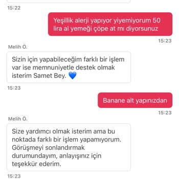 Yemek Sepeti'nde Yanlış Sipariş Ve Yetersiz Çözüm