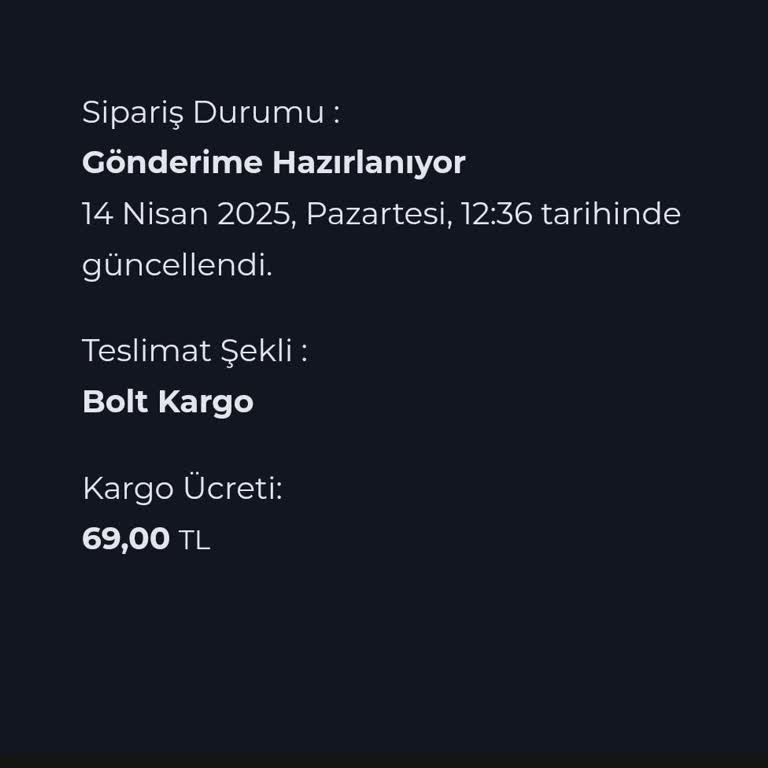 Sipariş Kargoya Verilmedi Ve Yanlış İletişim