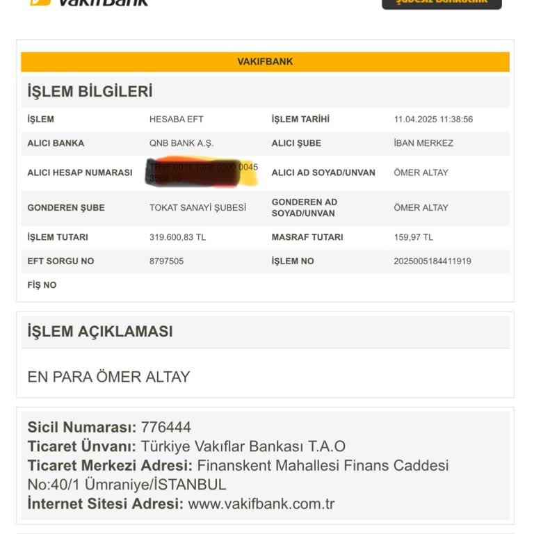 VakıfBank'ta Haksız EFT Ve Havale Ücretleri