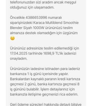 Hepsiburada'da İptal Edilen Siparişin İadesi Sorunu