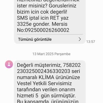 Vestel Klima Arızaları Ve Yetersiz Servis Deneyimi