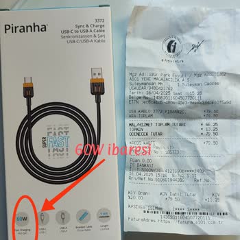 Piranha Şarj Kablosu Hayal Kırıklığı: Ne 60W Ne De 22W!
