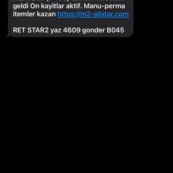 M. Kosulan (SMS) Tarafıma SMS Gelmesi
