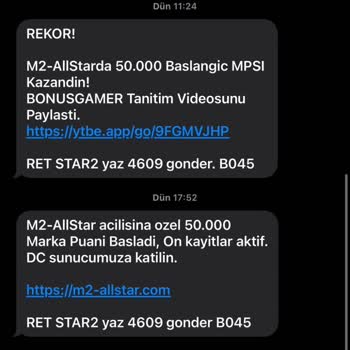 M. Kosulan (SMS) Tarafıma SMS Gelmesi