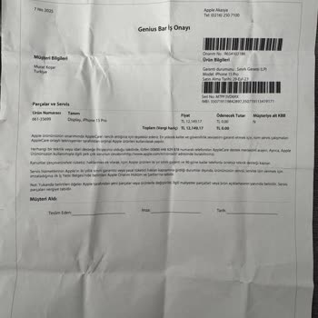 Pil Değişimi Sonrası Ekran Sorunu Ve Değişim Talebi