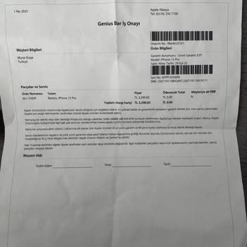 Pil Değişimi Sonrası Ekran Sorunu Ve Değişim Talebi