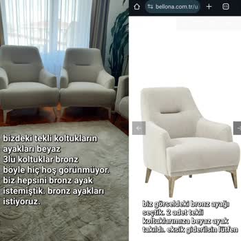 Yanlış Renk Ve Eksik Parçalarla Gelen Nadia Koltuk Takımı Sorunu