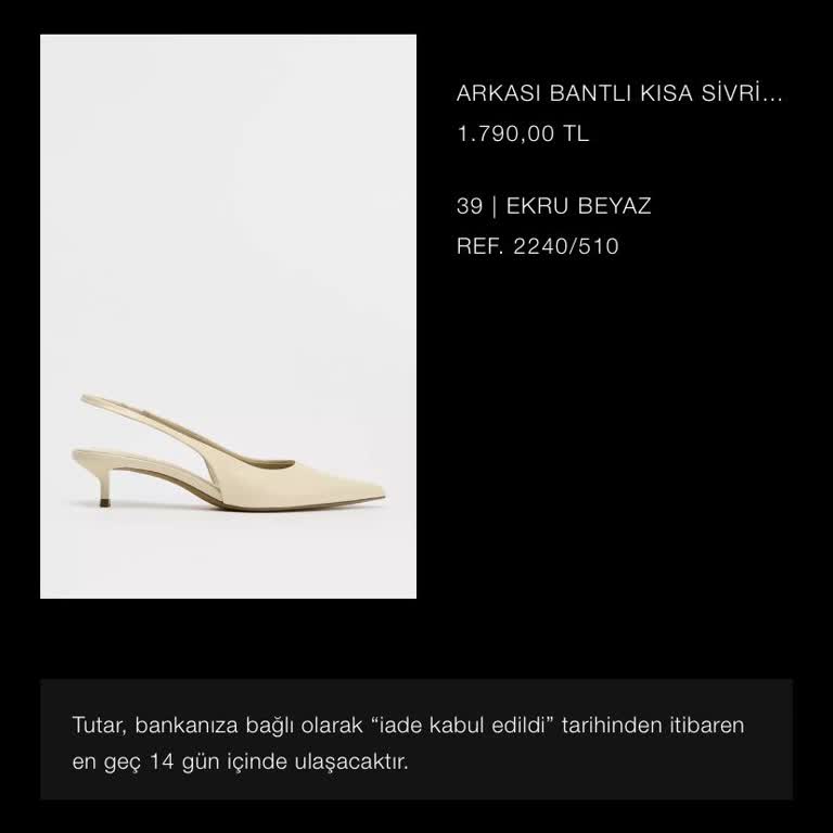 Zara İade Sürecinde Eksik İade Ve Yetersiz Müşteri Hizmetleri