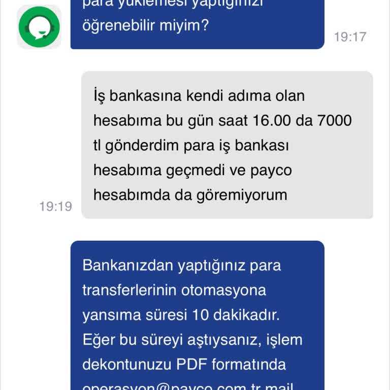 Payco Hesabımdan İş Bankası'na Para Aktarımı Sorunu