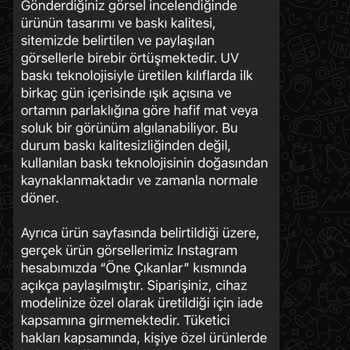 Ürün Fotoğraf Kalitesinde Değil, İade Kabul Edilmiyor