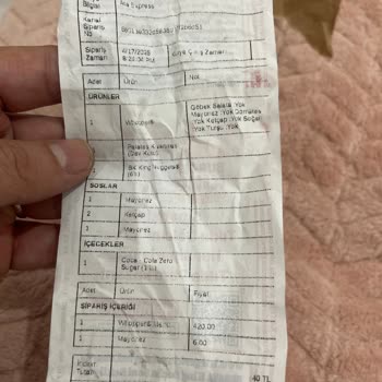 Buz Gibi Ve Hijyen Sorunlu Sipariş