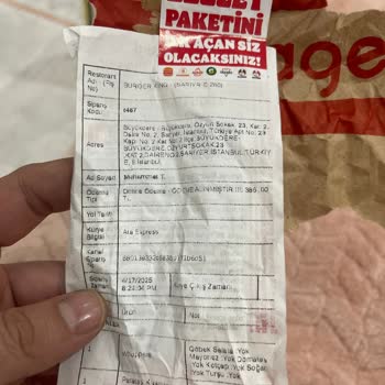 Buz Gibi Ve Hijyen Sorunlu Sipariş