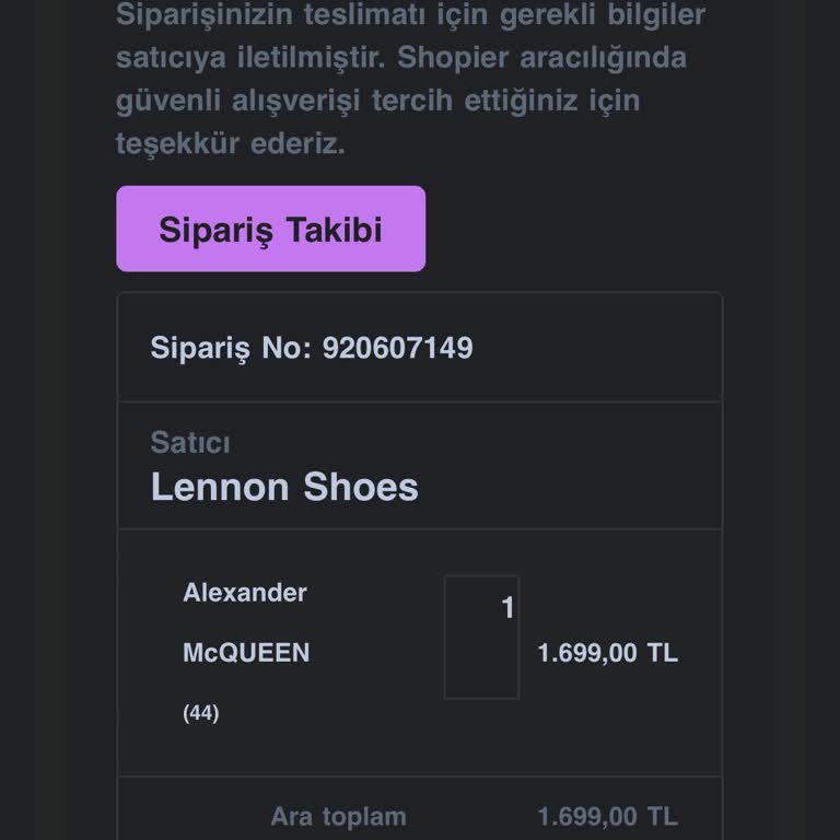 Lennon Shoes'tan Aldığım Ürün Hala Kargoya Verilmedi