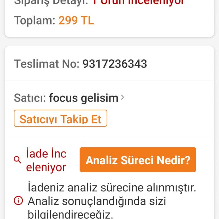 Trendyol Focus Gelişim Bir Aydır Beni Oyalıyor!