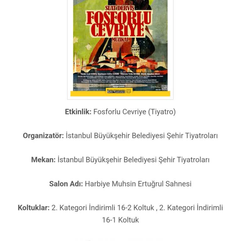 İstanbul Büyükşehir Belediyesi Yarım Kalan Müzikal: Fosforlu Cevriye Oyununda Beklenmedik Kesinti