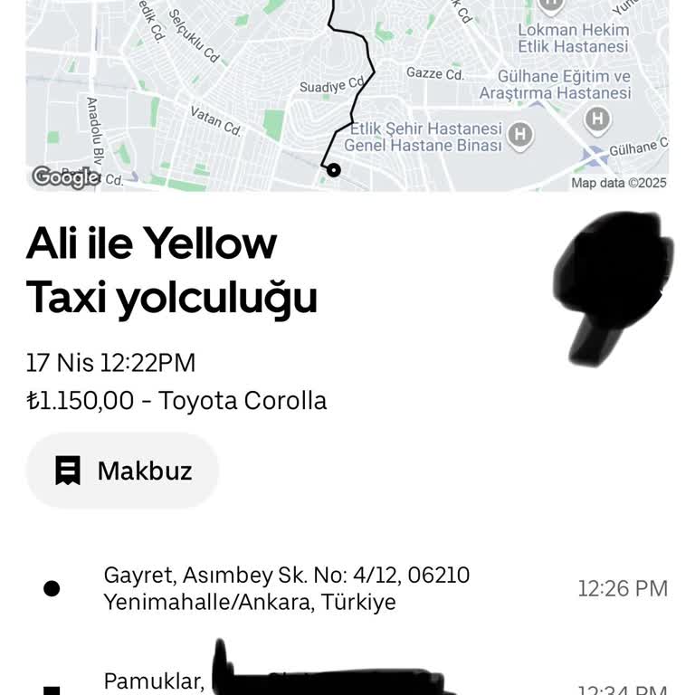 Uber Taksimetre Hatası: 115 TL Yerine 1150 TL