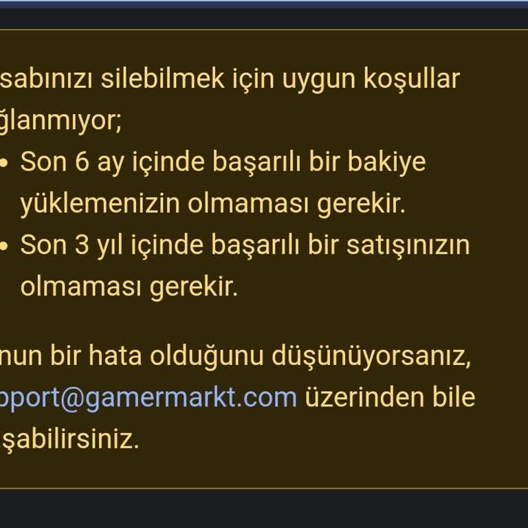 Kişisel Verilerimin Silinmesi İçin GamerMarkt'tan Çözüm Bekliyorum