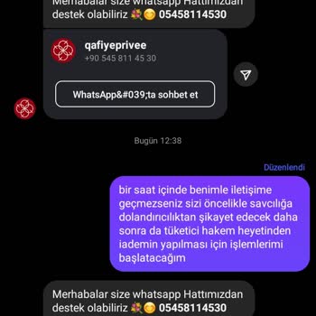 Qafiye Prive'den Sipariş Sonrası İletişim Sorunları Ve Mağduriyet