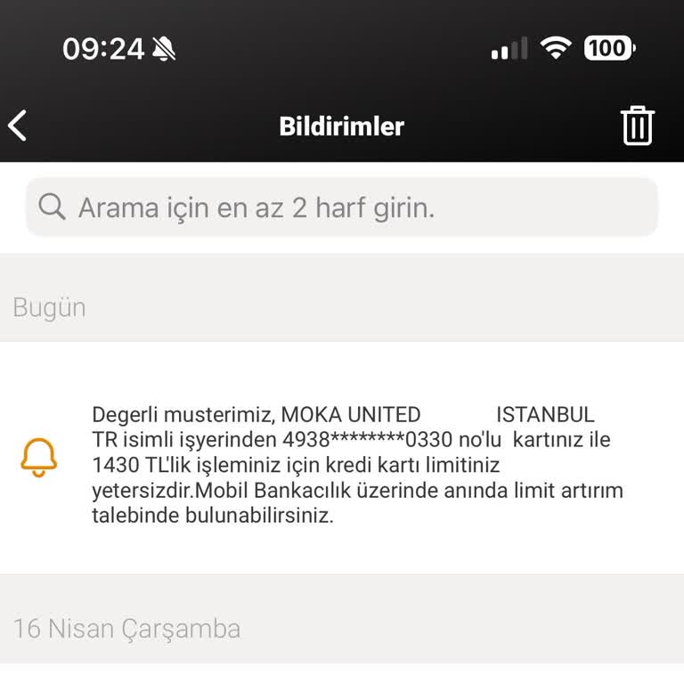 Bilinmeyen Şirketten İzinsiz Kredi Kartı Çekim Denemesi