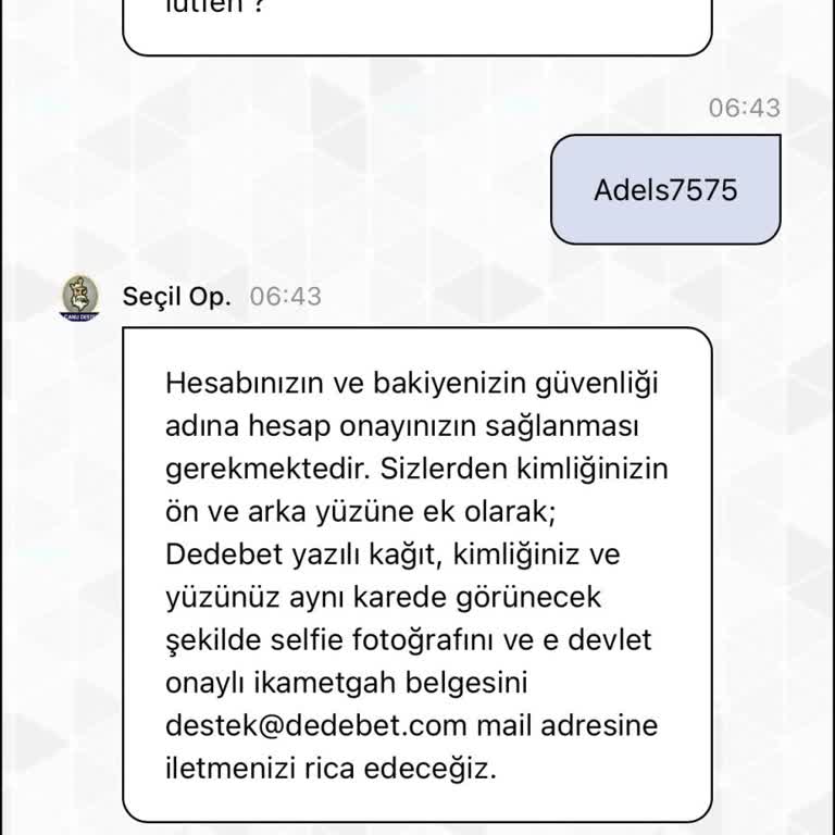 Dedebet'te Kimlik Onayı Sorunu Ve Müşteri Hizmetleri Hayal Kırıklığı