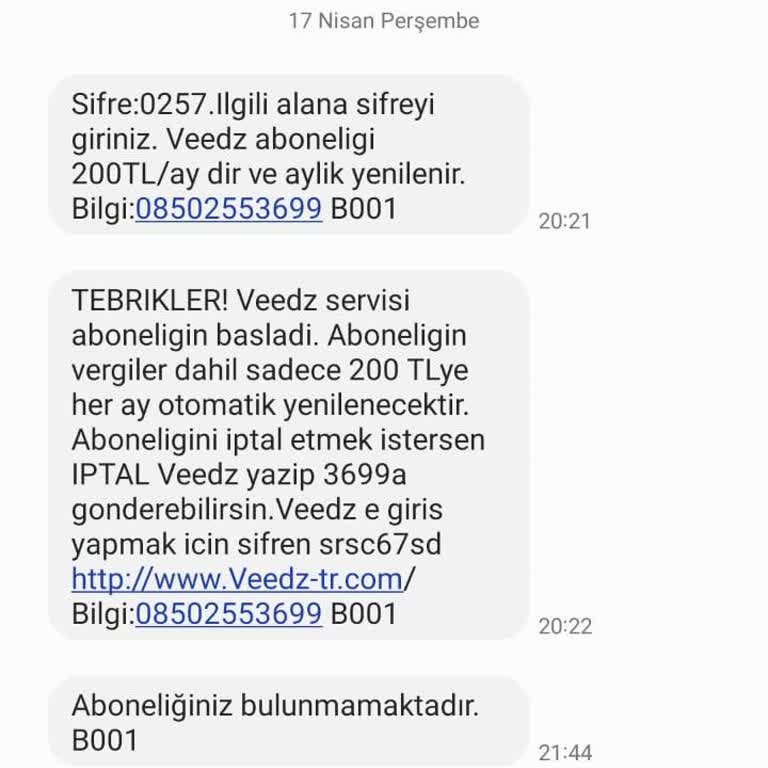 Beklenmedik Abonelik Ücreti Sorunu