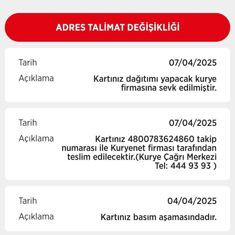 Kuryenet Kart Teslimatında Sorumsuzluk