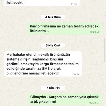 Eksik Ürün Ve Geciken Teslimat Sorunu