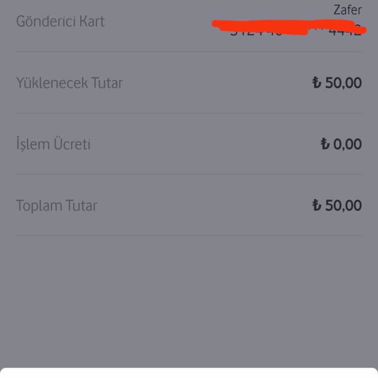 Vodafone Pay Kartlarına Para Yükleme Sorunu
