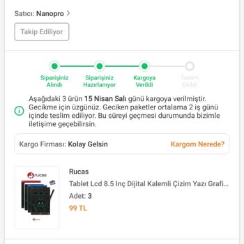 Sipariş Verilen Tabletler Teslim Edilmedi