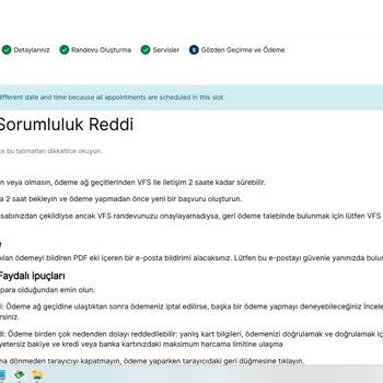VFS-Global Vize Başvurusunda Ödeme Sayfası Sorunu Ve Aile Randevu Alımında Zorluk
