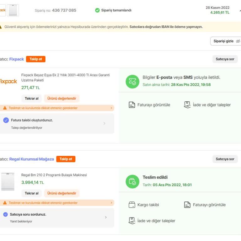 Ek Garanti Paketi İşletilmeyen Bulaşık Makinesi Sorunu