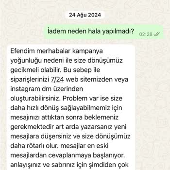 İade Yapılmayan Sipariş Ve Müşteri Mağduriyeti
