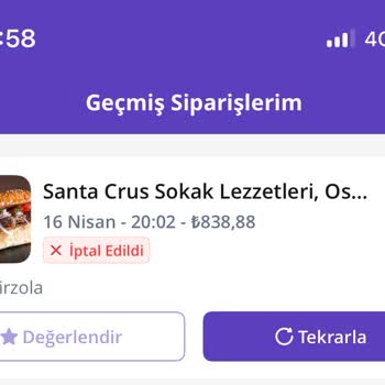 Getir Yemek Siparişim İptal Edildi Ve Ücret İadesi Yapılmadı