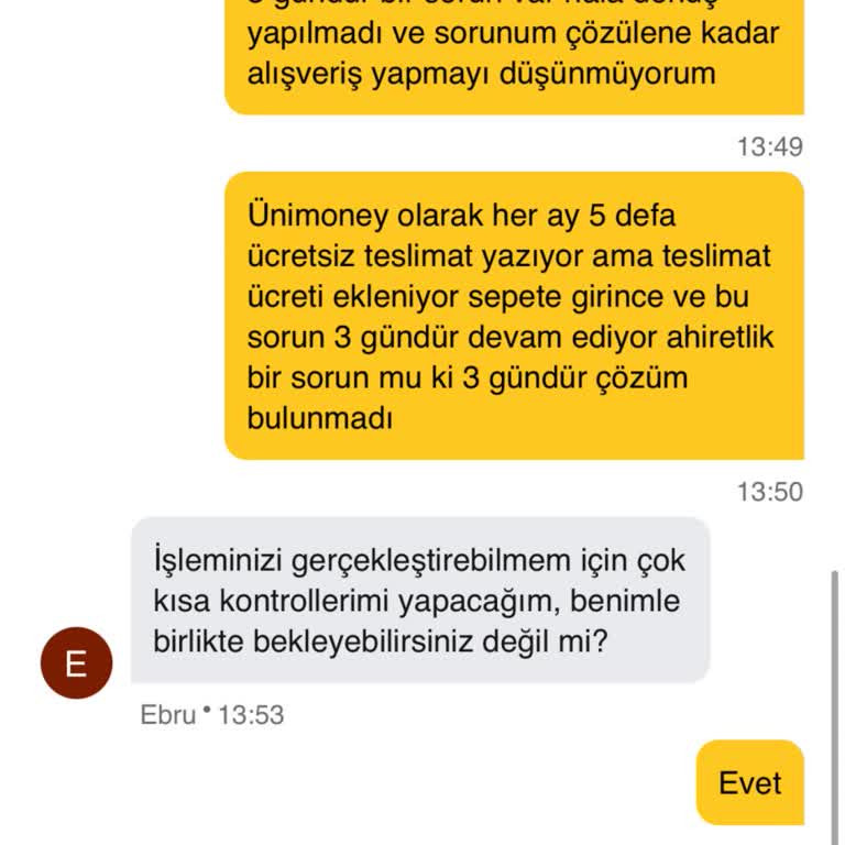 Ücretsiz Teslimat Sözü Tutulmuyor