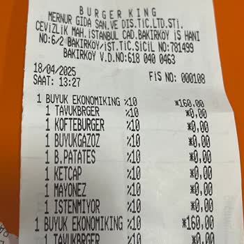 Bakırköy Burger King'de Hayal Kırıklığı: Bozuk İçecek Ve Bayat Ekmekler