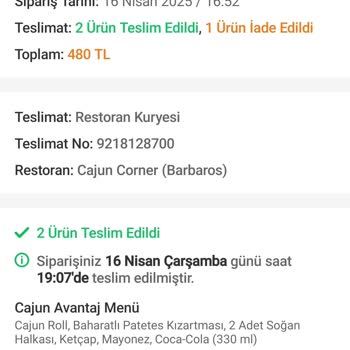 Eksik Ürün Ve Yetersiz İade: Cajun Corner Siparişim Hayal Kırıklığı Yarattı