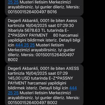 Akbank Axess Kartımdan İzinsiz Para Çekimleri Ve Yetersiz Destek