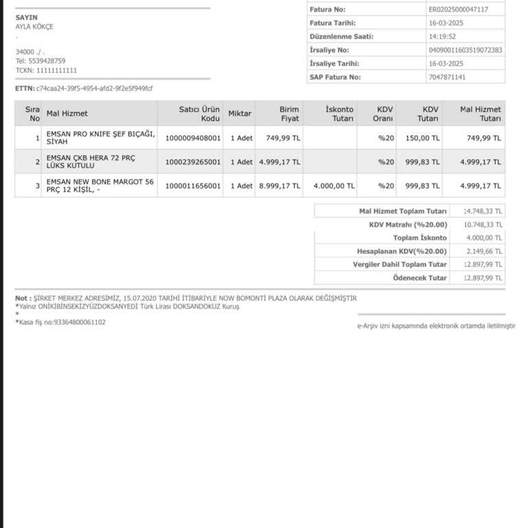 Kusurlu Yemek Takımı Ve İade Sorunu