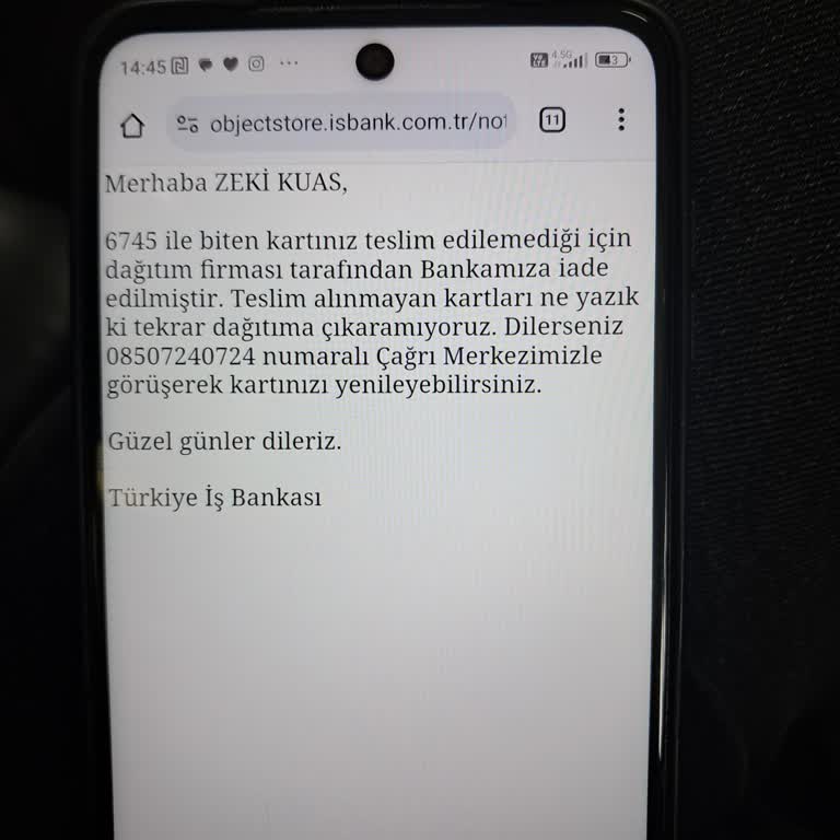 Kredi Kartı Teslimatında Aylarca Süren Sorun