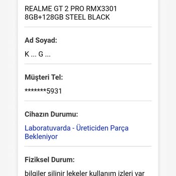 Realme GT2 Pro Cihazımın Kronik Ekran Sorunu Ve Servis Mağduriyeti