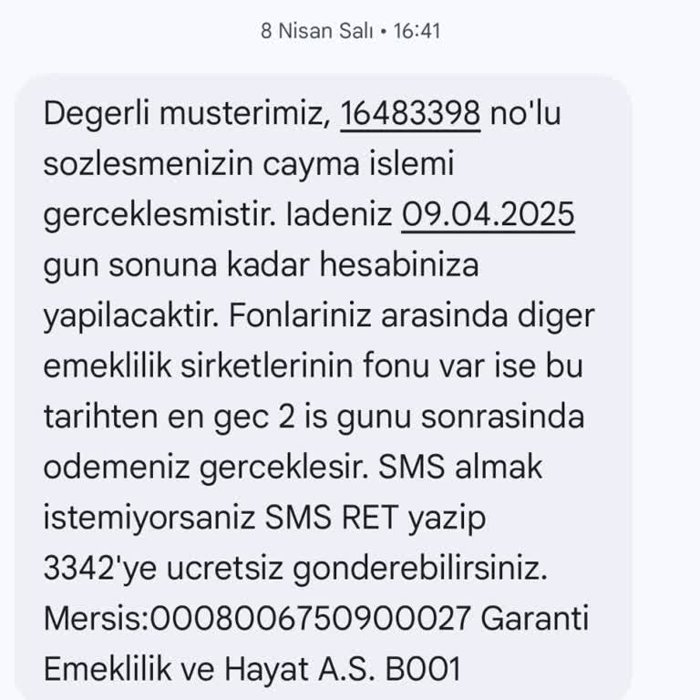 Garanti Emeklilik'te BES Hesabından Para İadesi Sorunu